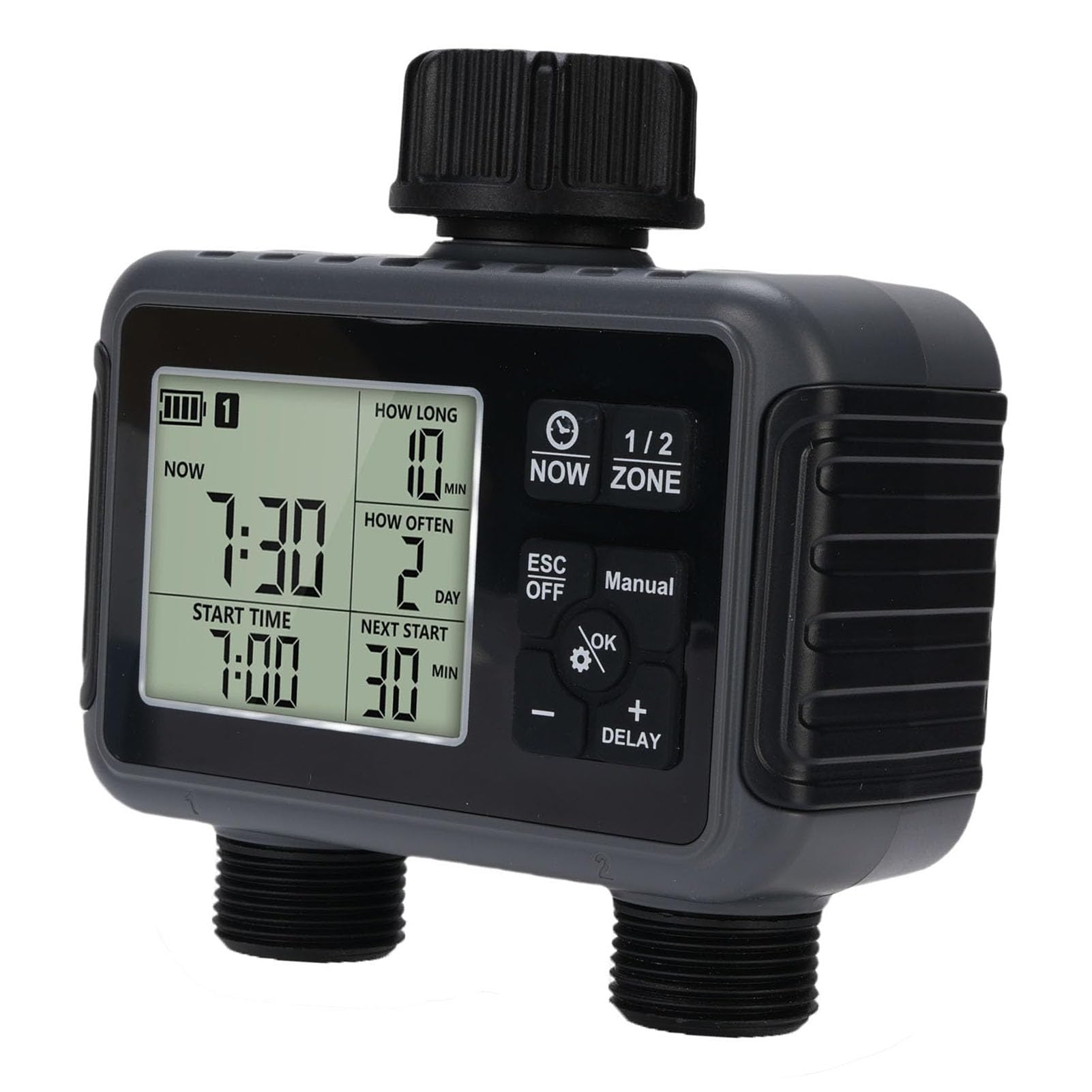 Alomejor Irrigation Timer with Double Outlets for Garden
