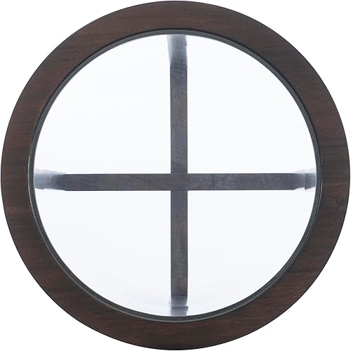 Miniatura 15 de Powell Marta Umber - Juego de mesa auxiliar y mesa auxiliar de madera marrón con tapa de cristal templado