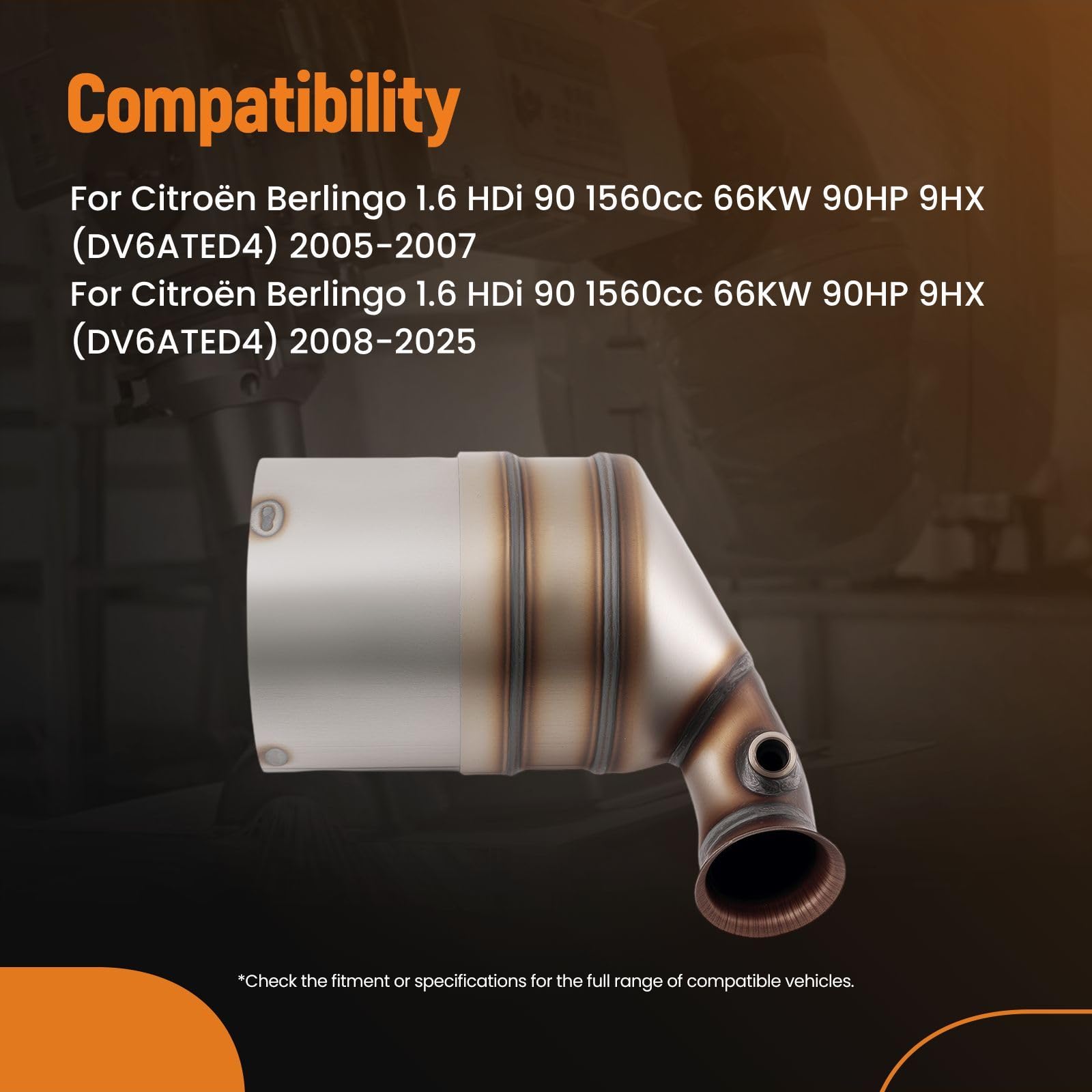 maXpeedingrods 1611322980 Filtro de partículas diésel DPF Diesel Compatible con Berlingo C2 C3 C4 C5 PEU-GEOT 206 207 307 308 Filtro de partículas de hollín 1611323780
