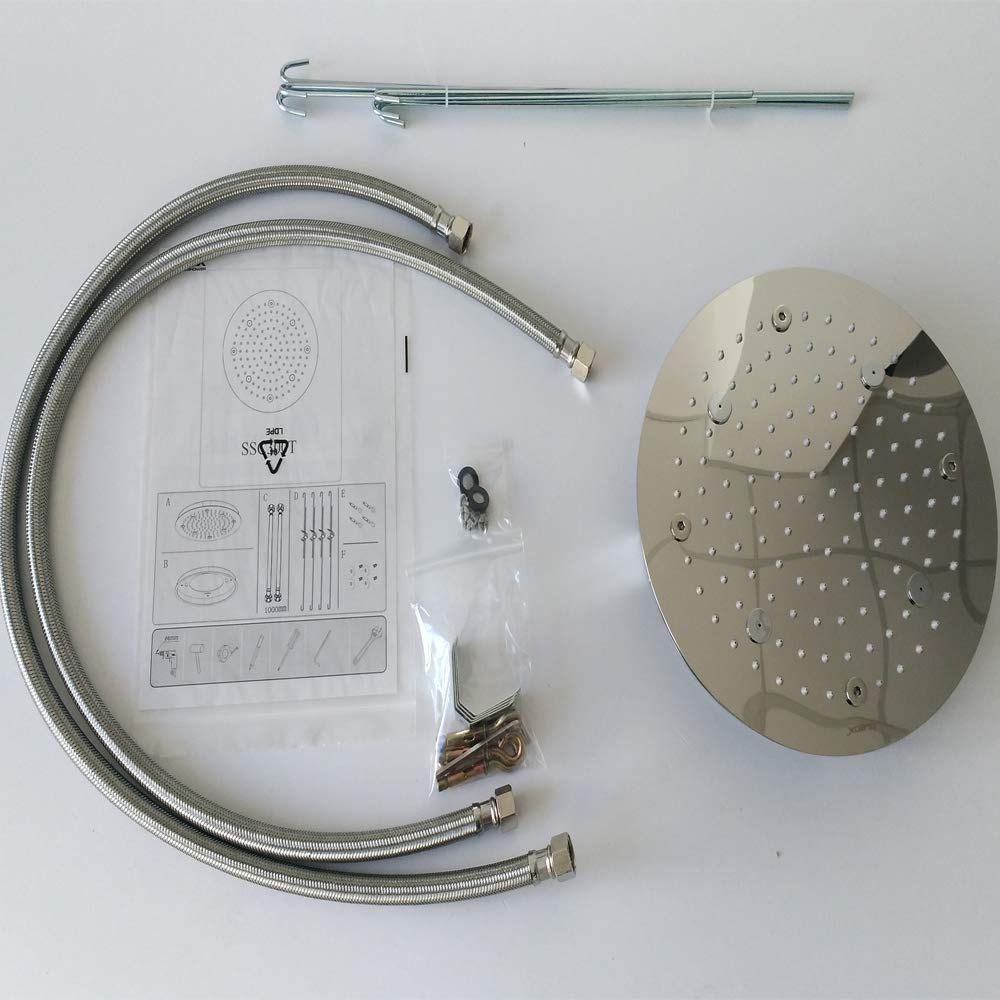 Soffione Doccia a Soffitto Installazione Da Incasso Acciaio InoxTondo