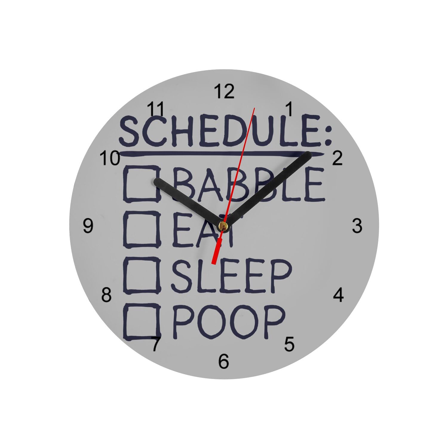Horloge en verre Baby Daily Schedule pour décorer la chambre de bébé