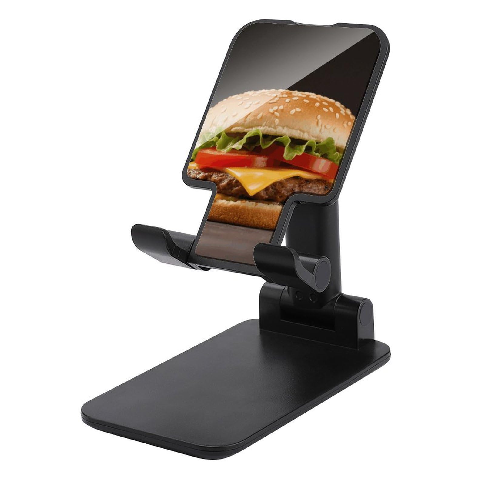 Support de téléphone portable réglable et compact en forme de hamburger rigolo pour bureau - 7