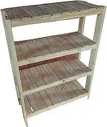 Floreira para plantas Estante com 4 Prateleiras de Madeira Maciça 100x70