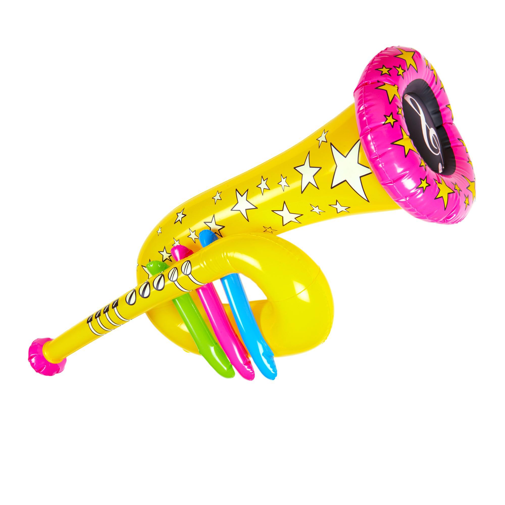 WIDMANN - Inflatable Tuba 63cm Musical Instrument Circus Clown Costume Accessory, Yellow