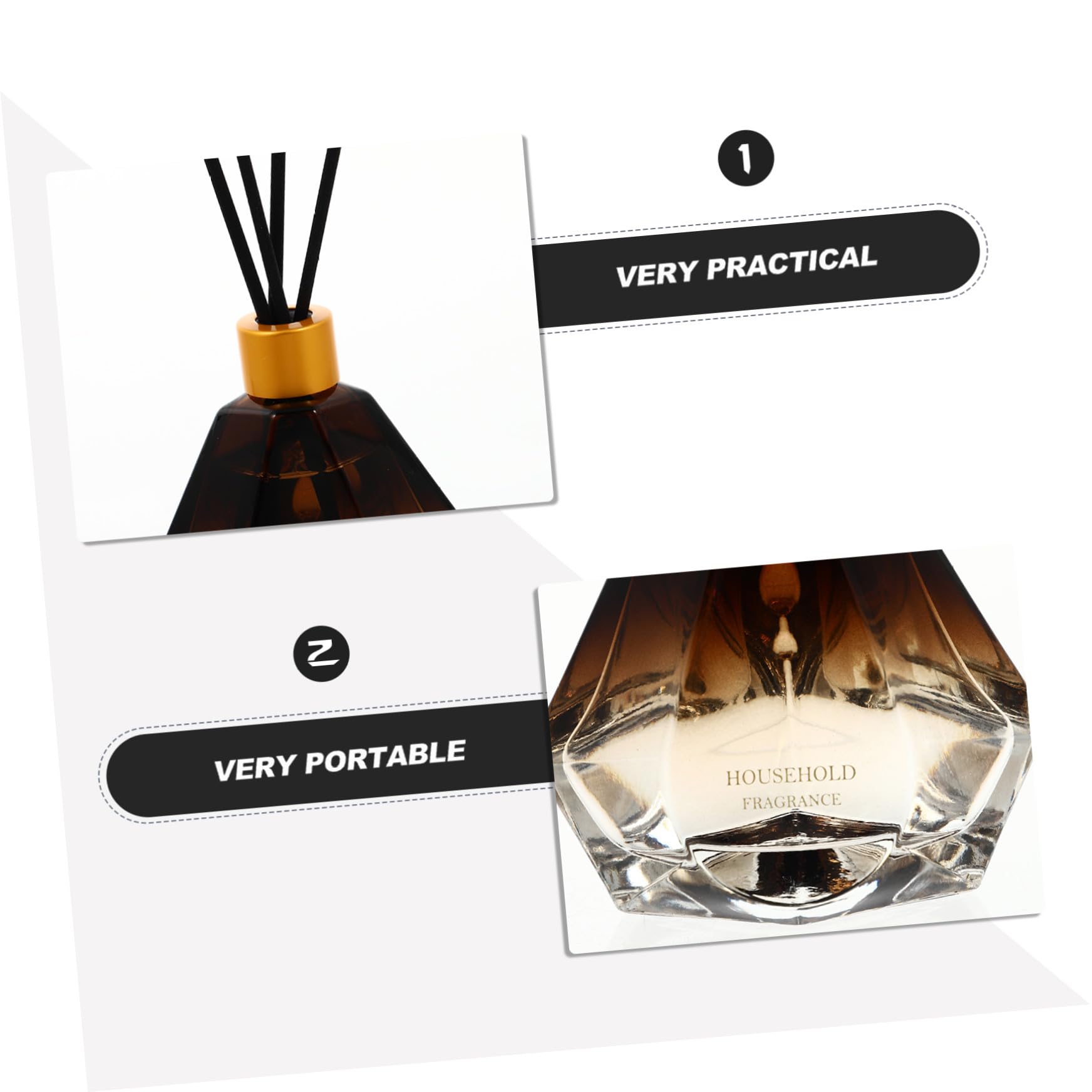 TOPBATHY 3 Stück Raumduft Fläschchen aus Glas für Badezimmer und Wohnzimmer Dekorativer Lufterfrischer mit Duftabgabe Elegante Wohnraumdekoration