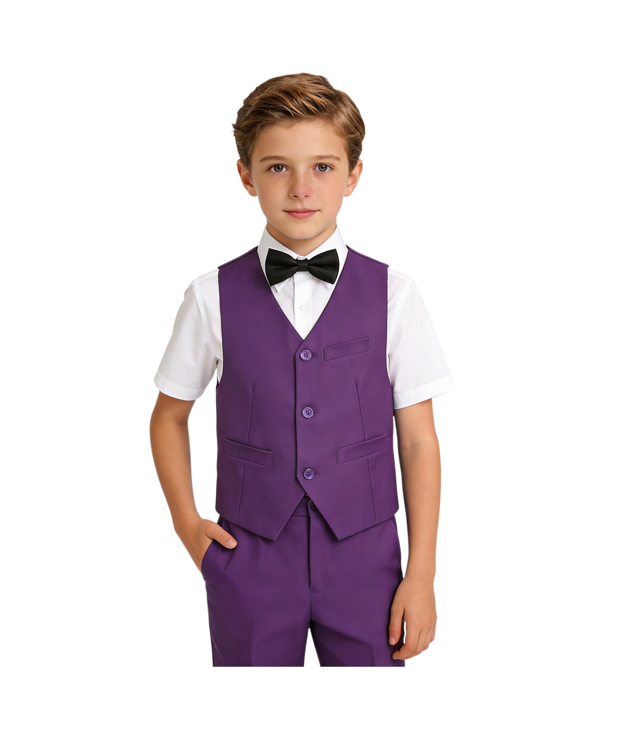 Boys Suit Homecoming Dresses for Kids Ring Bearer Outfit Suits Tuxedo Formal Vest and Pants Suit Set