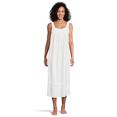 Eileen West Cotton Dobby Stripe Woven Sleeveless Ballet Nightgown Women