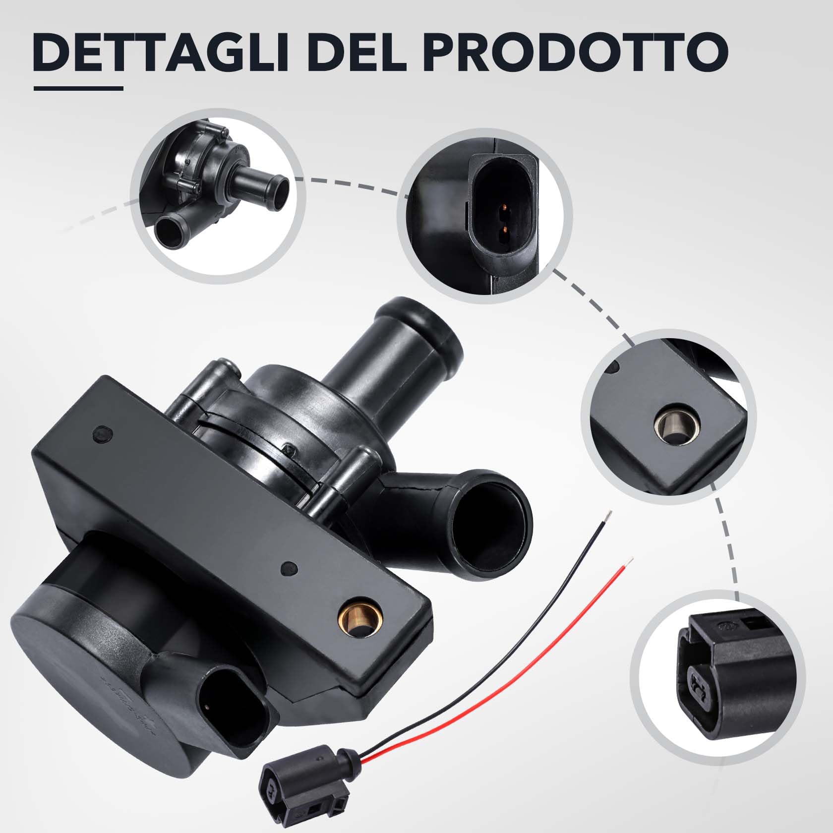 Pompa Acqua 12V, 1K0965561J Pompe dell'acqua nel Sistema di Raffreddamento, Pompa per Acqua Aftermarket Automotive per Beetle, Jetta, Golf, Passat, Octavia, CC, A3, 1K0 965 561 J, 1KO965561J