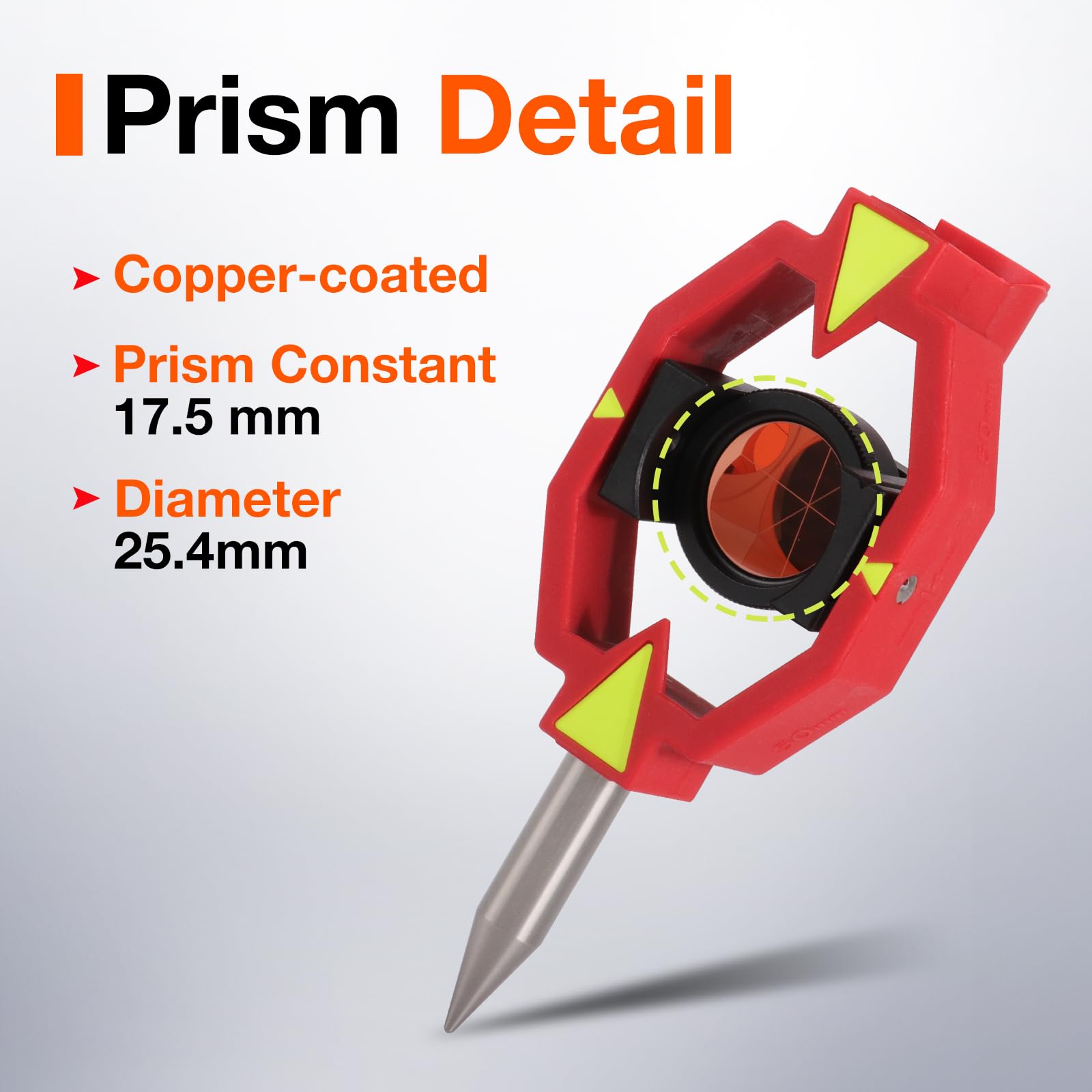 Mini prisma de 4 polos, mini prisma para estación total, prisma constante, 17,5 mm de desfase