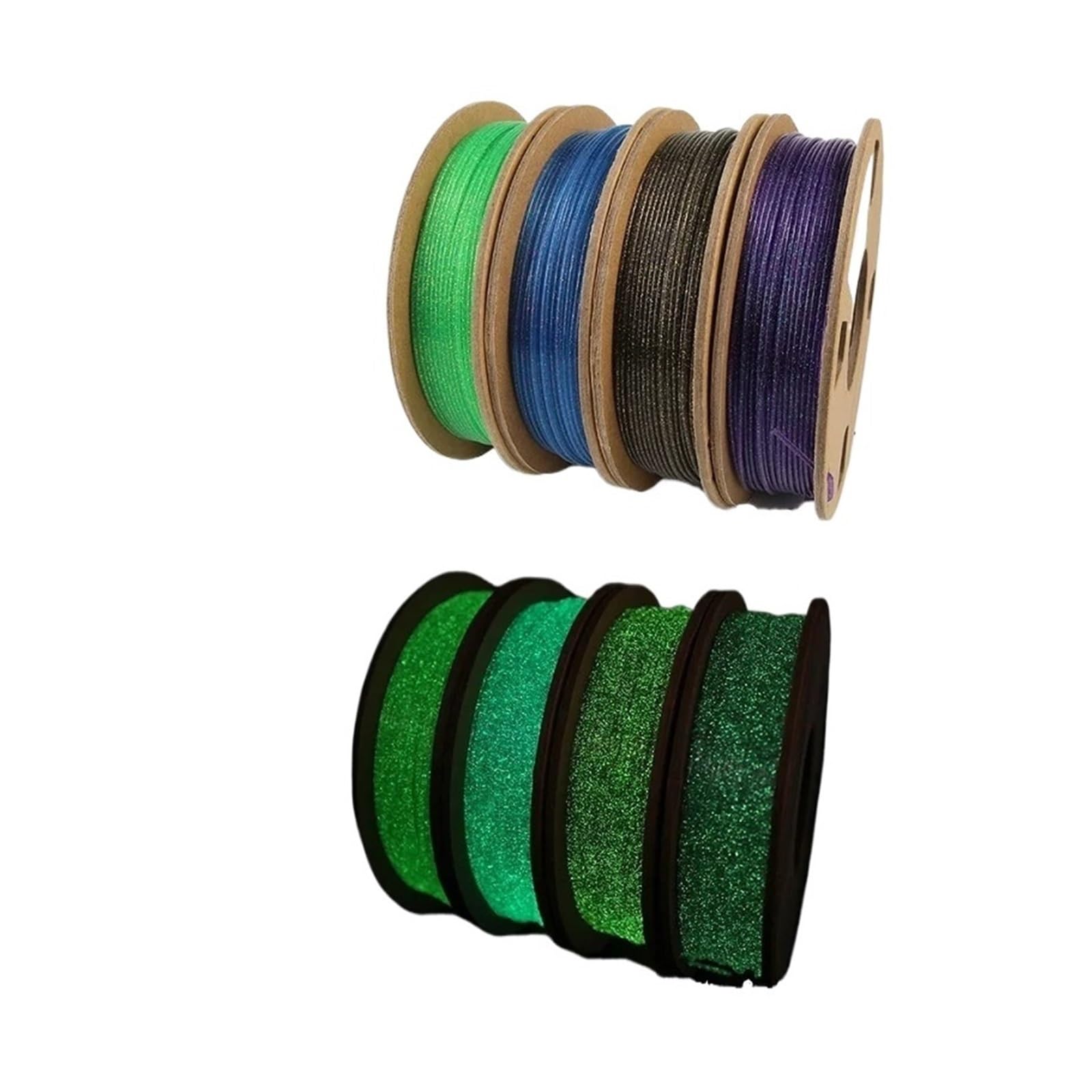 Filamento 3D PLA que brilla en la oscuridad, 200 g, 1 kg, 1,75 mm, filamento PLA brillante, filamento 3D que cambia de color arcoíris, TPU flexible.(PLA-Rainbow B-1kg)