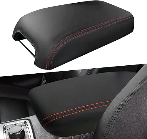sportuli Funda de cuero antiarañazos para reposabrazos de repuesto para Jeep Grand Cherokee 2011-2020 2021 (costuras rojas)