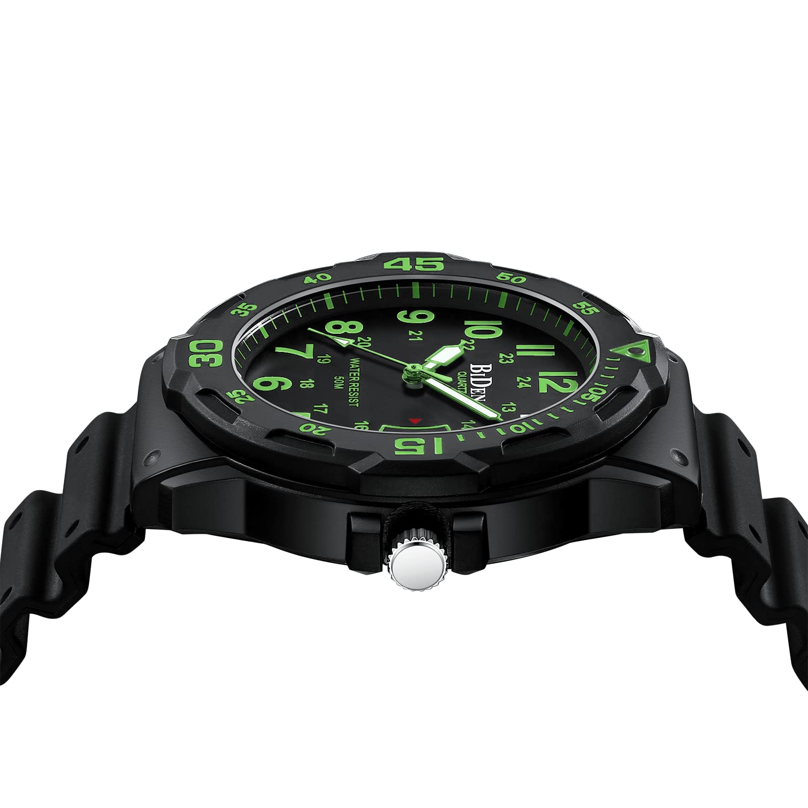 HANPOSH Orologio Uomo Orologi Analogico Al Quarzo Impermeabile In Gomma Siliconica Con Data Luminosa Attività All'aria Aperta Per Uomini e Uomini Per Papà