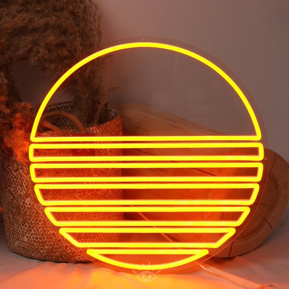 Sun like Bee LED Neon Sign for Wall Decor USB Adjustable Brightness Living Room Bars Pub Club Gatherings Art Wall Decor