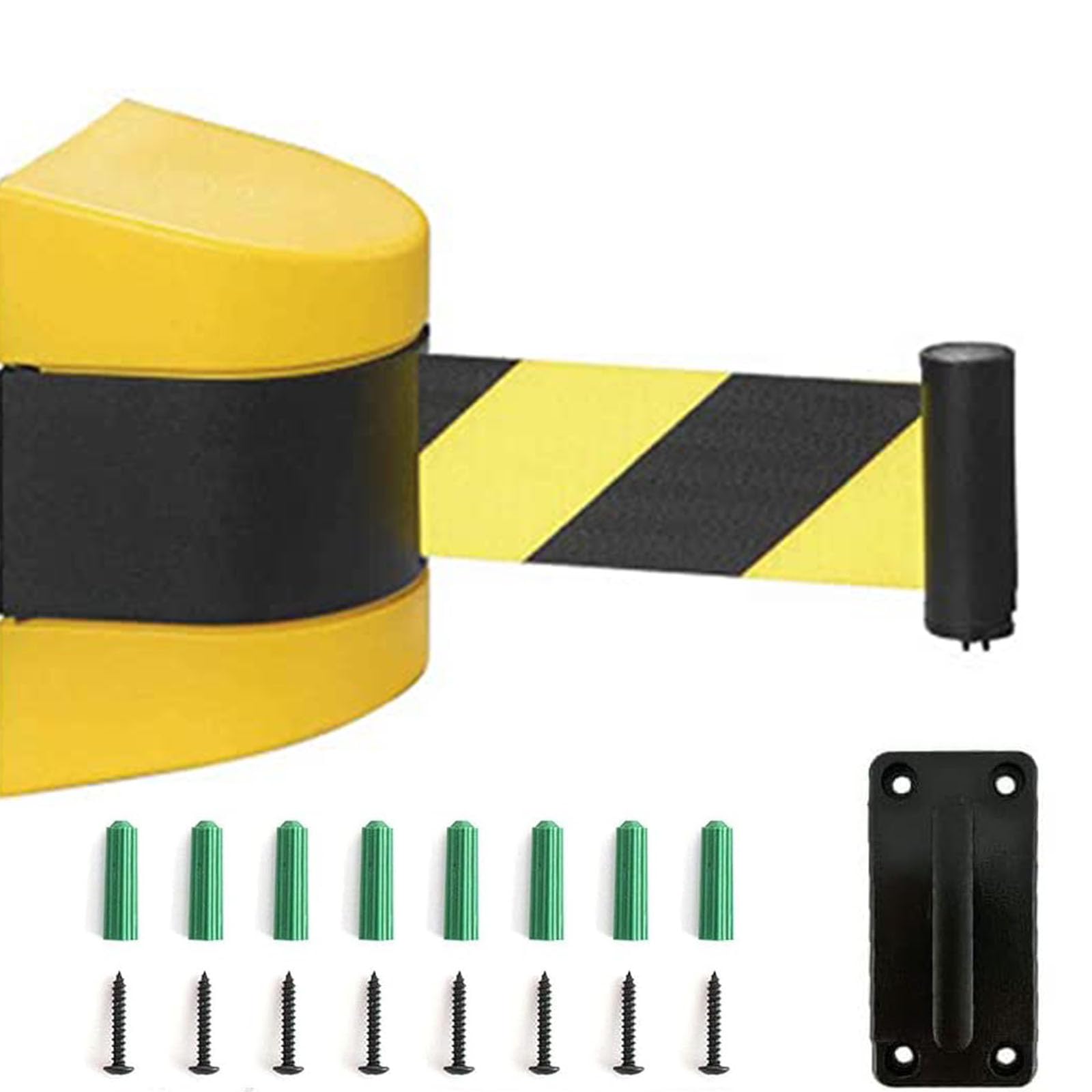 Barriera retrattile da parete, 2 m, cavo di sicurezza per controllo delle code con accessori di montaggio, soluzione ideale per il controllo della folla per eventi e luoghi