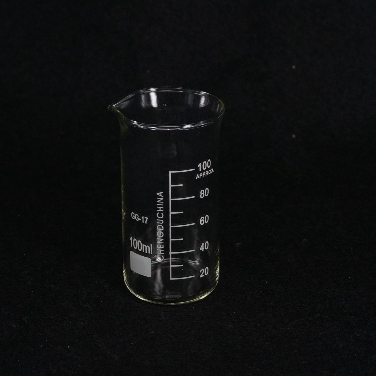 Becher in Vetro graduato Alto da 100 ml, misurino in Vetro borosilicato, Attrezzatura da Laboratorio per becher Graduati per liquidi