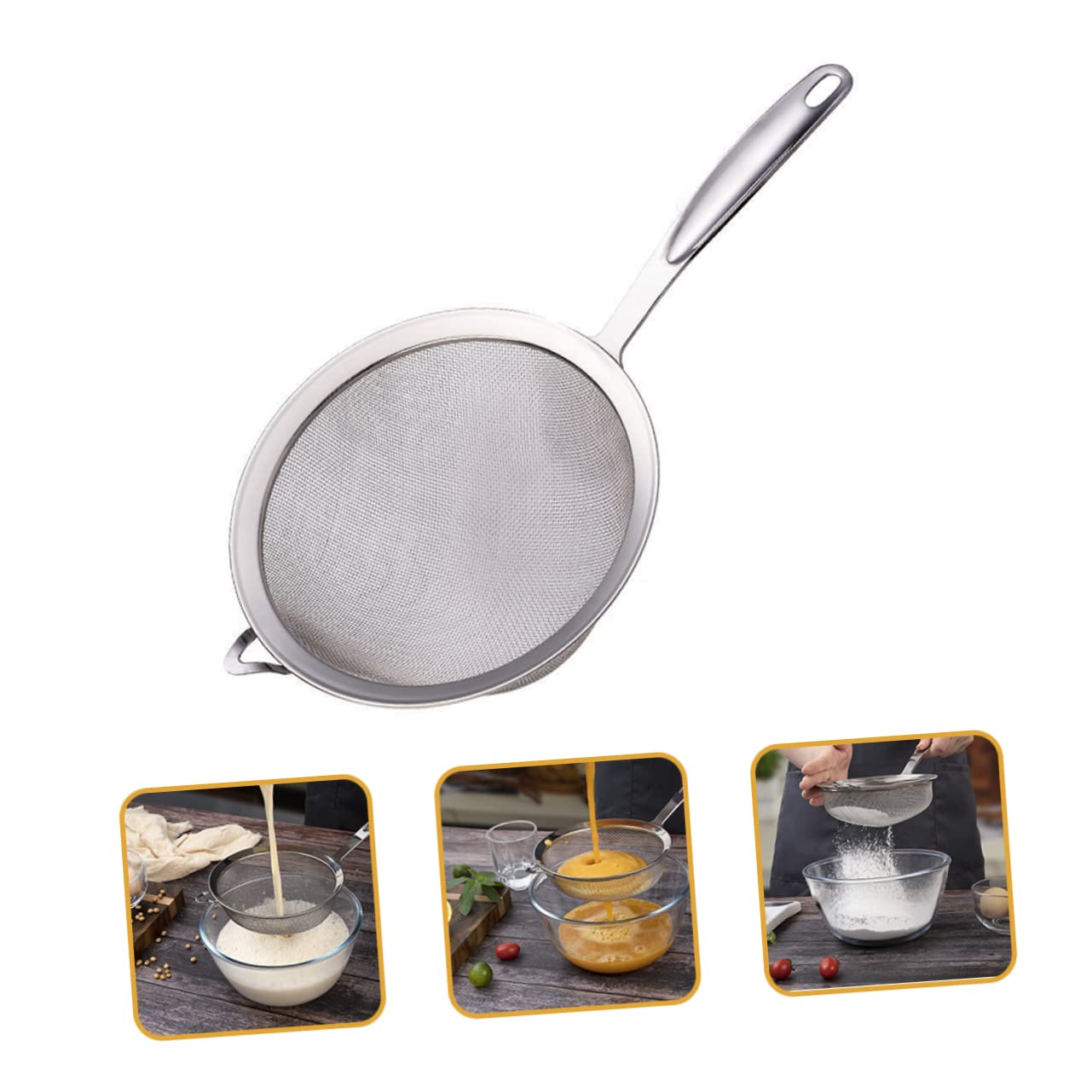 5-teiliges Mehlsieb-Set aus Edelstahl mit feiner Masche – perfekt zum Backen, Filtern von Gesichtspuder und Sieben von Zutaten – unverzichtbar in der Küche für Hobbybäcker und Kochbegeisterte.