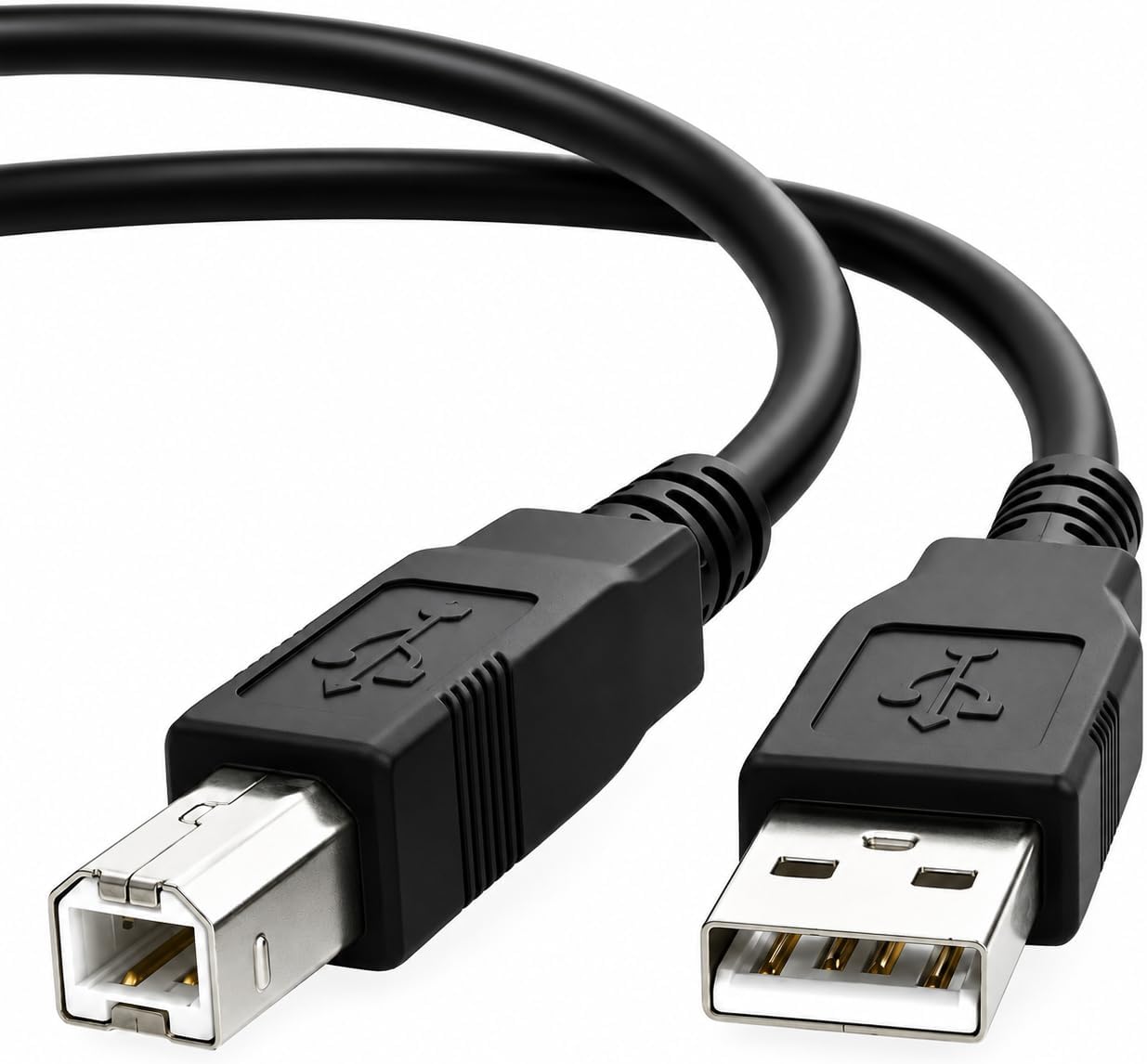 USB Cable for Printer, Scanner, External Desktop Hard Drives and Other PC / Mac Peripherals - Works with HP / Dell / Epson / Canon / Lexmark / Xerox / Samsung / Western Digital / Buffalo / Transcend / WD / Seagate / Clickfree / LaCie / Toshiba / Freecom / Iomega - USB A 2.0 Male to B Male Lead ( 1M / 3.3Ft )