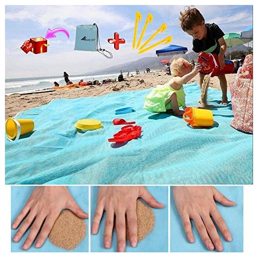 ABETER Sand Free Beach Mat Blanket Sand Proof Magic Sandless Sand Dirt & Dust Disappear Fast Dry Easy to Clean Waterproof Rug Avoid Sand Dirt and Grass Keep Everything Clean