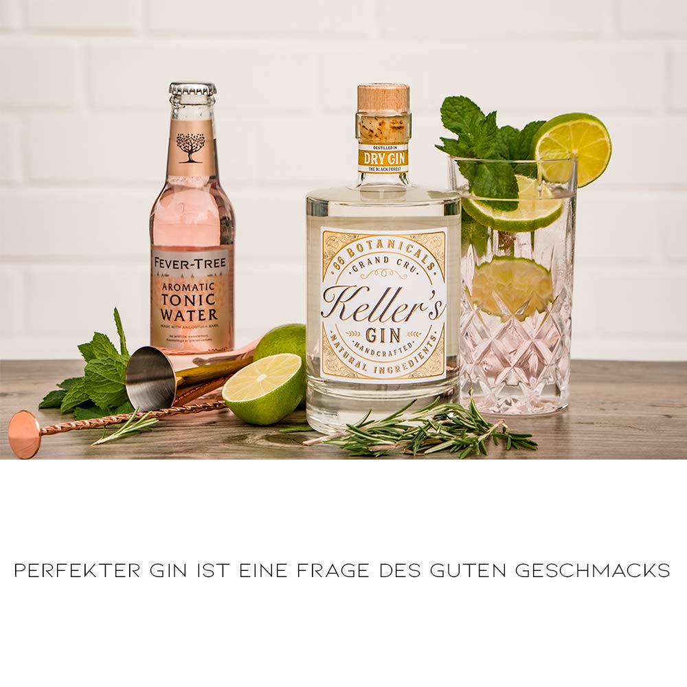 Keller’s Dry Classic Gin (1 x 0,5 l), vielseitiger Premium Gin aus 66 Botanicals - 40% vol. Alkohol