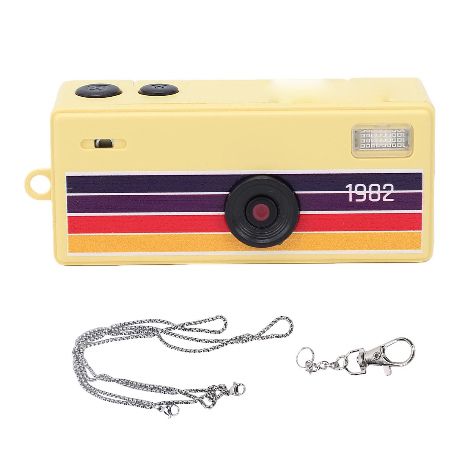 Mini Fotocamera Portachiavi, Videocamera Digitale Portachiavi con Messa a Fuoco Automatica HD 1080P, Fotocamera retrò Portatile con Schermo Ribaltabile e Obiettivo Granda
