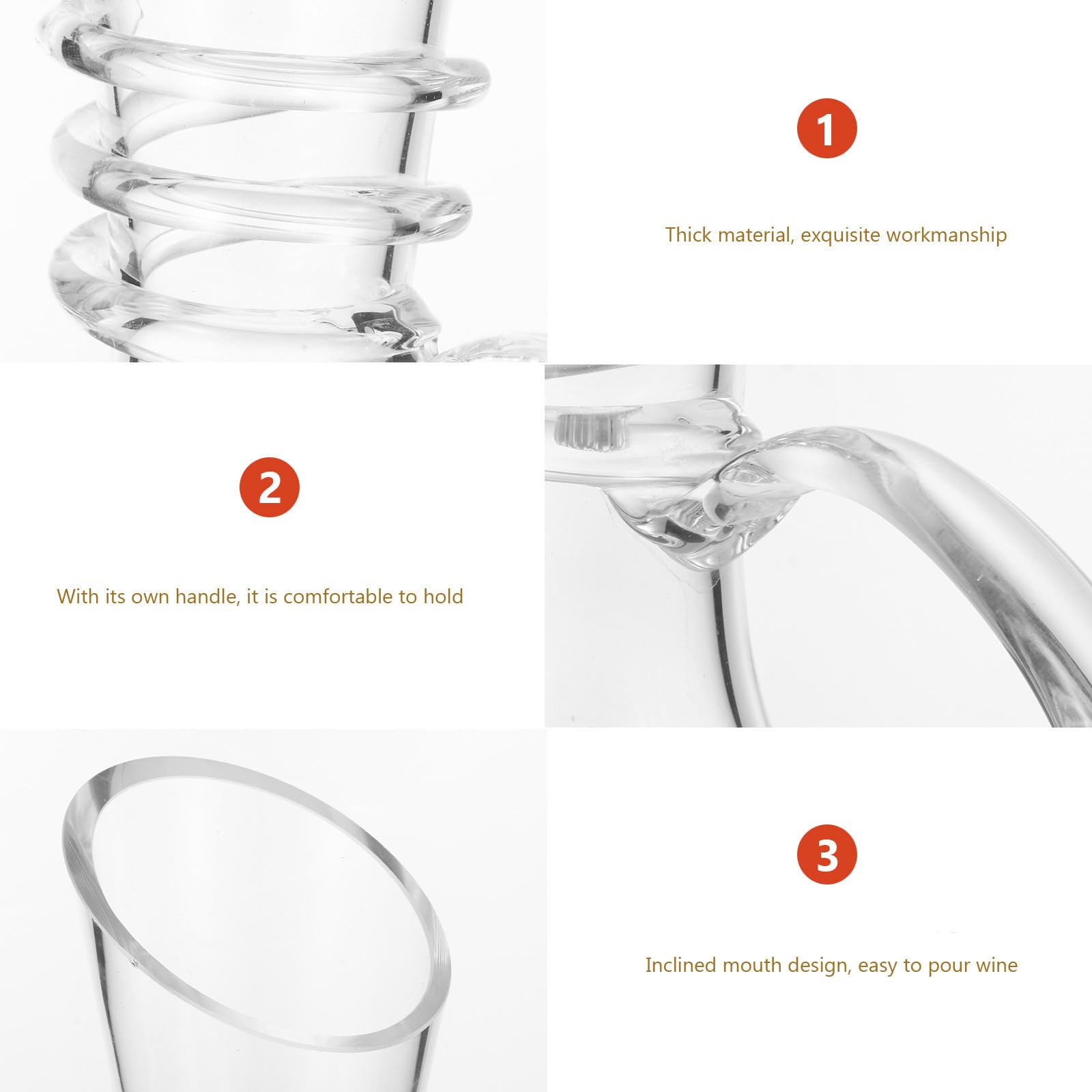 Artibetter Carafe à Vin en Verre 1600ml Fond Plat et Bec Verseur pour Décantation Rapide, Facile à Nettoyer, Amateurs de Vin