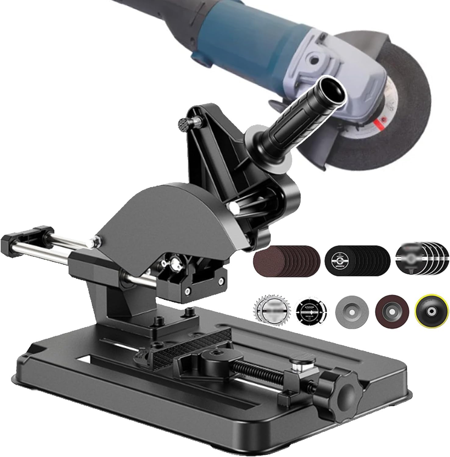 Support pour meuleuse d'angle – Cutter en métal avec corps en aluminium, compatible avec meuleuses d'angle 100/115/125 mm