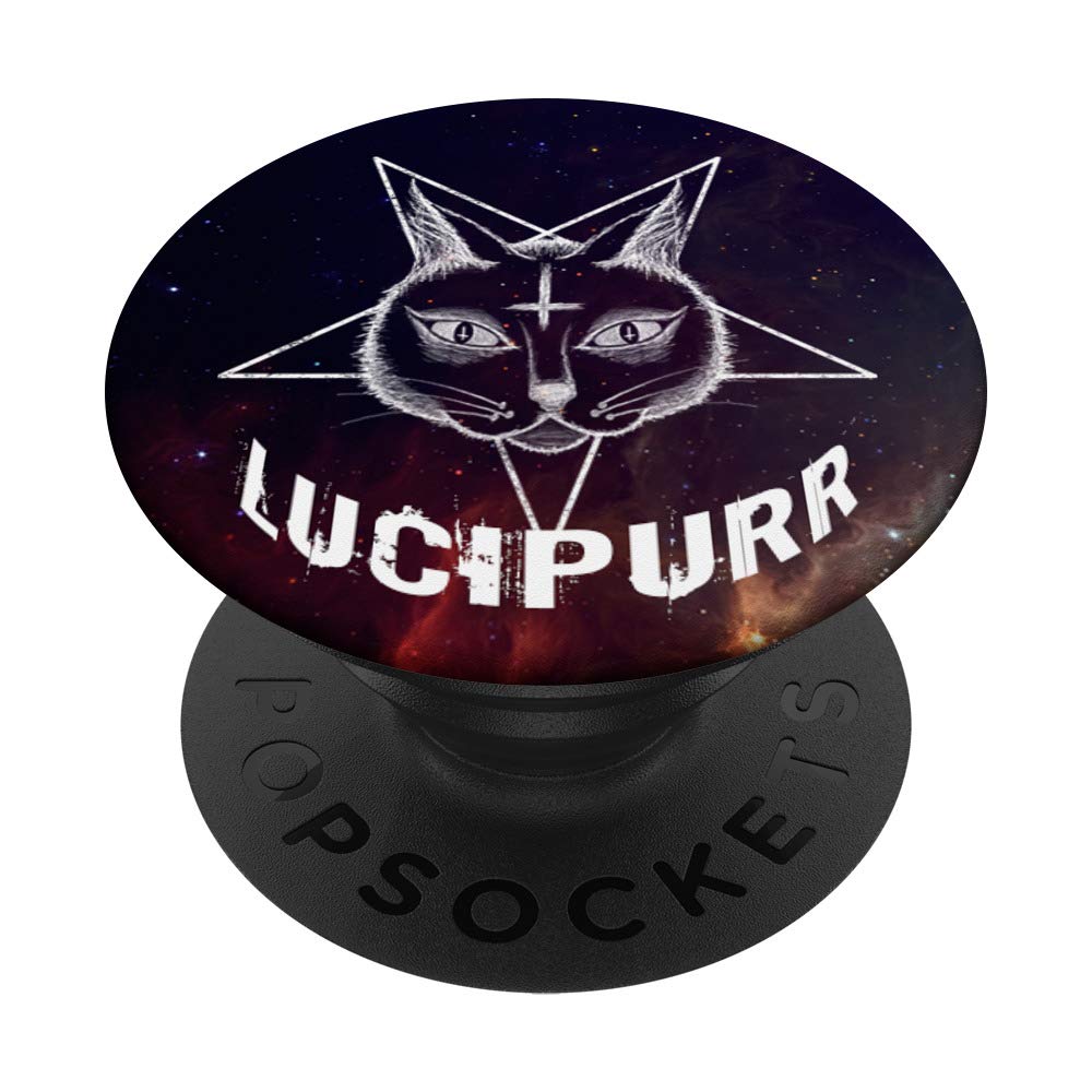 Lucipurr Occult Cat Pentagram Witch Lucifer Gothic PopSocket