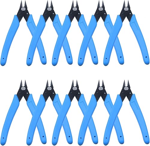 Vista 45 de T Tulead Alicates diagonales de acero al carbono 170ii negro 170ii cortadores de alambre cortadores de alambre cortadores de alambre paquete de 3