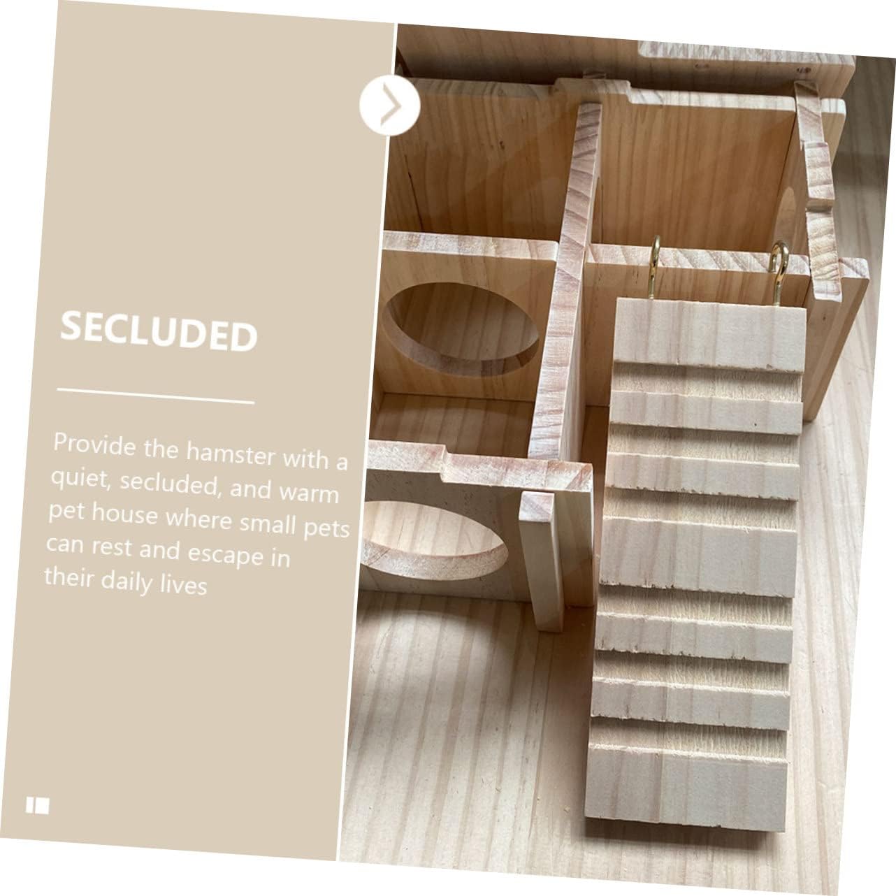 Hamster Habitat Guinea Pig Hide House Mouse Hide House Wooden Hamster Cabin Pet Tooth Grinding Toy