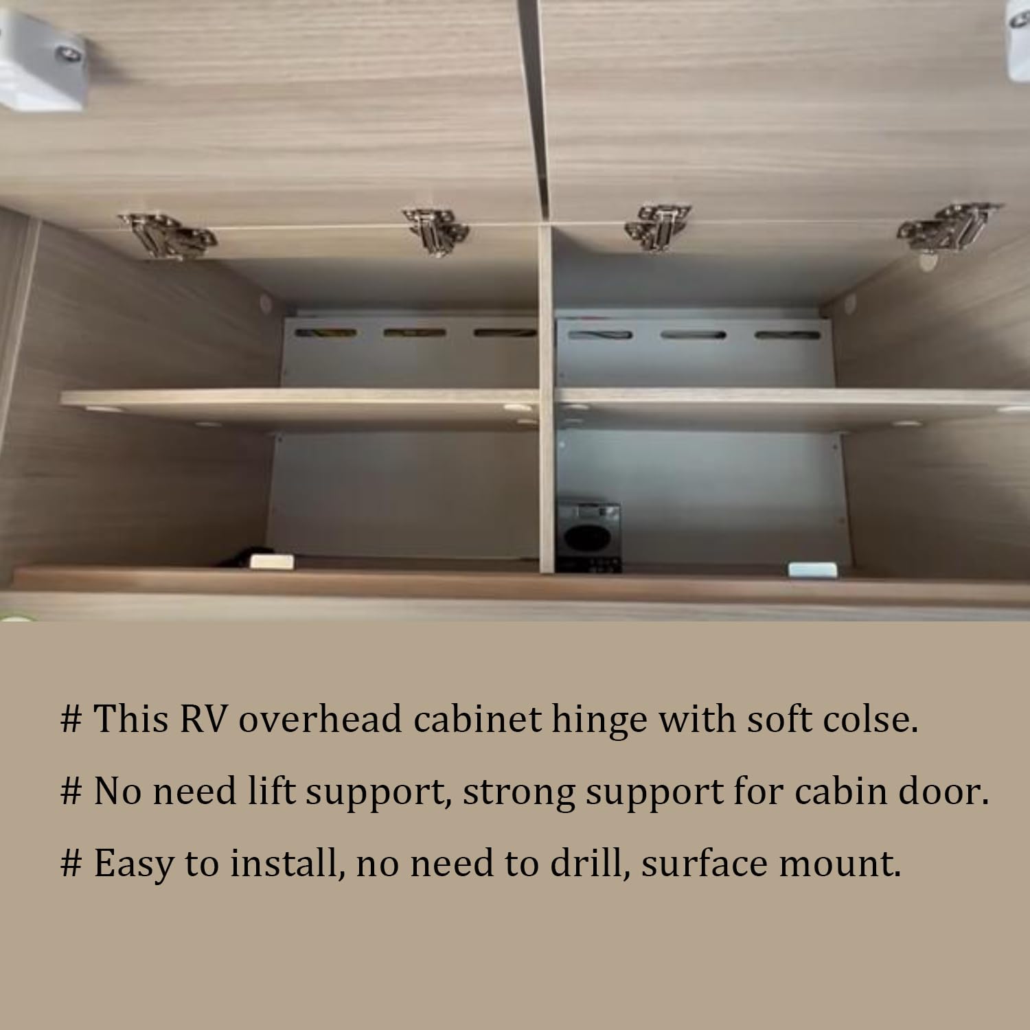 RV Schrank Scharniere,Soft Close Schrank Scharniere für RV Wohnmobil Wohnwagen Camper LKW Reise Anhänger Van Boot Marine, RV Teile und Zubehör innen,RV Overhead Schrank Scharniere (4)