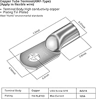 Vista 4 de Cables de Batería - iGreely Cables de Batería de Calibre 4 para Inversor de Corriente con Terminales de 5/16'' para Panel Solar Automotriz
