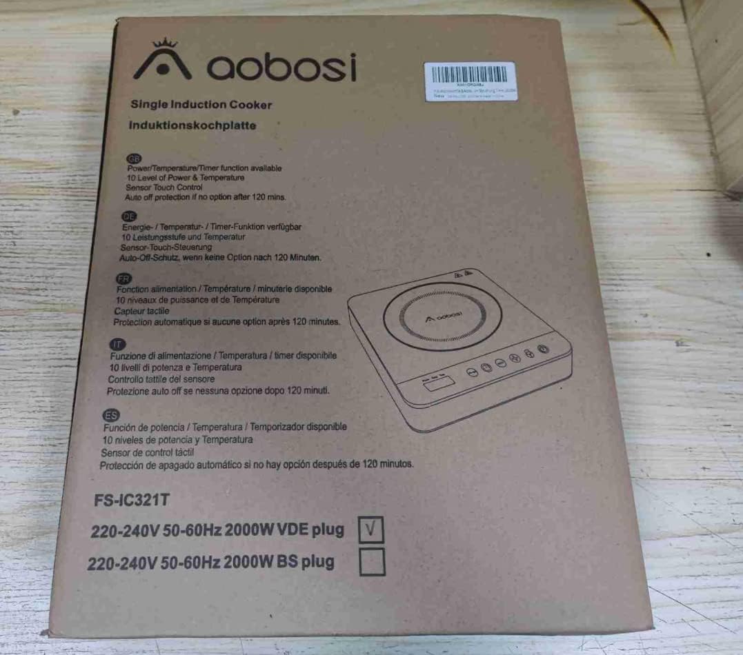 Aobosi piastra induzione, Piastra ad induzione 2 fuochi, controllo indipendente, controllo della potenza massima e minima, 3500W, 10 impostazioni di temperatura, blocco di sicurezza, timer di 4 ore Aobosi piastra induzione, Piastra ad induzione 2 fuochi, controllo indipendente, controllo della potenza massima e minima, 3500W, 10 impostazioni di temperatura, blocco di sicurezza, timer di 4 ore