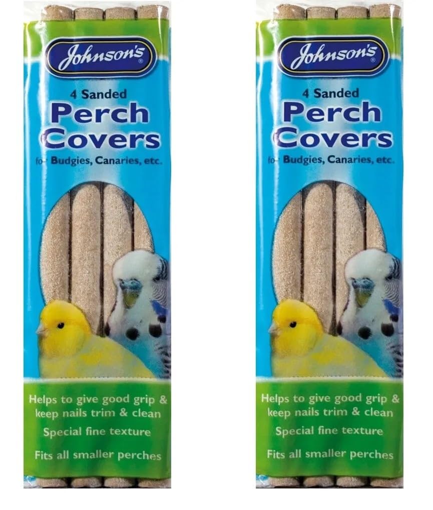 x2 Packs Sanded Perch Covers 4 Budgie Canary Finch etc Johnson's Pet Johnsons Small Birds