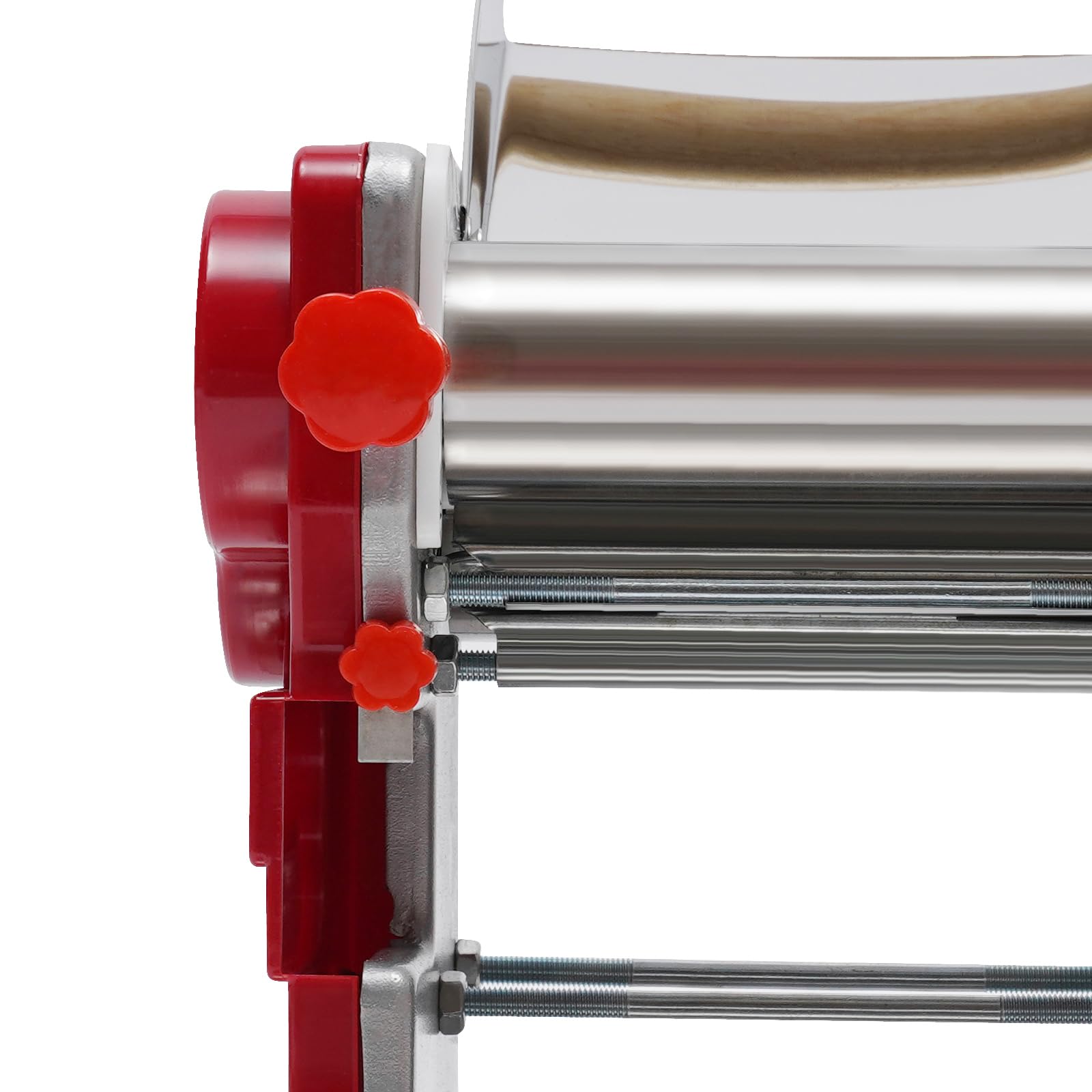 Nudelmaschine aus Edelstahl, Pasta Maker für Frische Nudeln, Küchenhelfer mit Zubehör für Haushalt & Küche, Rot