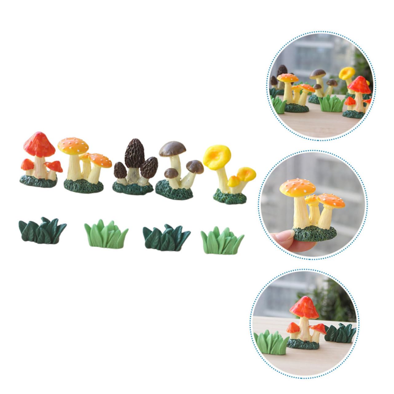 TOYANDONA Lot De 4 Décorations De Jardin en Forme De Champignon Artificiel Décoration Murale en Forme De Champignon Accessoires pour Bonsaï Décoration Miniature en Résine