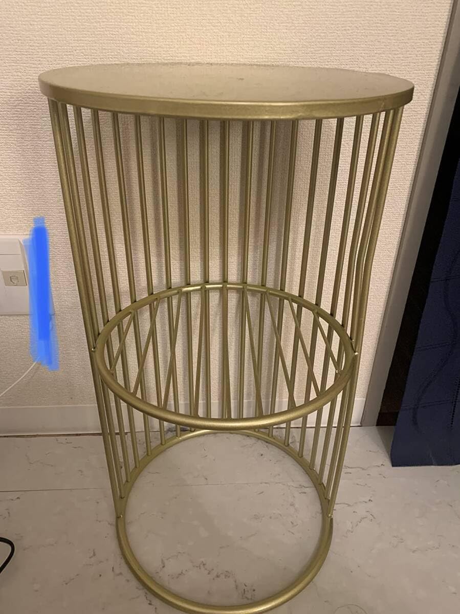 Amazon.co.jp: グジュアリー大理石テーブル - ゴールドフレーム 2層  