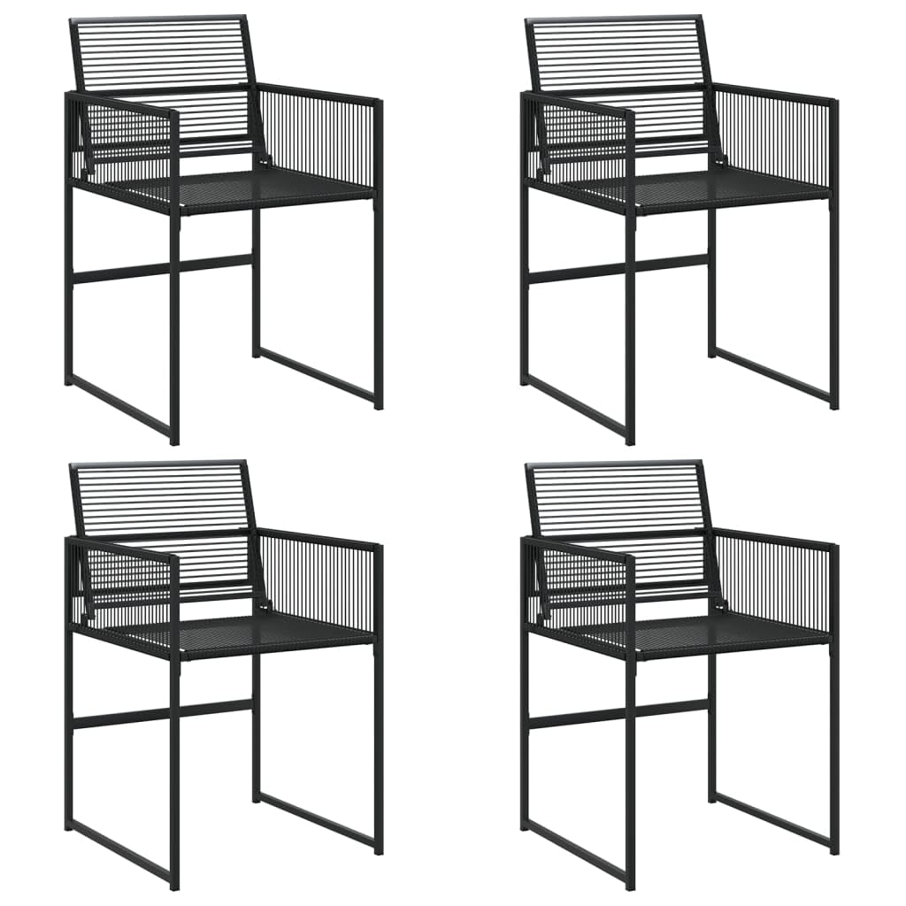 Vidaxl Garden Chairs Outdoor Chairs Dining Chairs 4 Pcs Black Poly Rattan