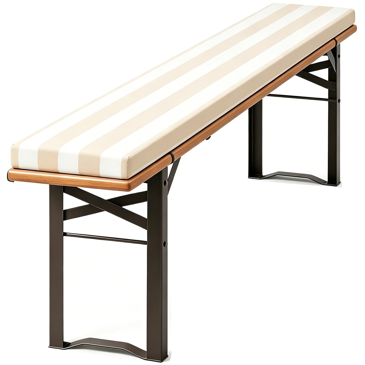 PLCIVSA Picnic Bench Cushion – Outdoor Picnic Table Seat Benchs Cushions with Zipper & Non-Slip Bottom - Water-Repellent Fabric(Coffee,150x40cm/59x16in)