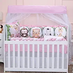 Kit Berço Sublimado12 Peças - Conforto e Estilo para o Enxoval do Bebê (Safari Rosa)