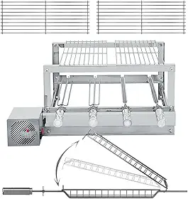 Churrasqueira Grill Inox - Artinox Grill - 4 Espetos Giratórios + 2 Grelhas Móveis + Grelha Giratória Peixe/Frango
