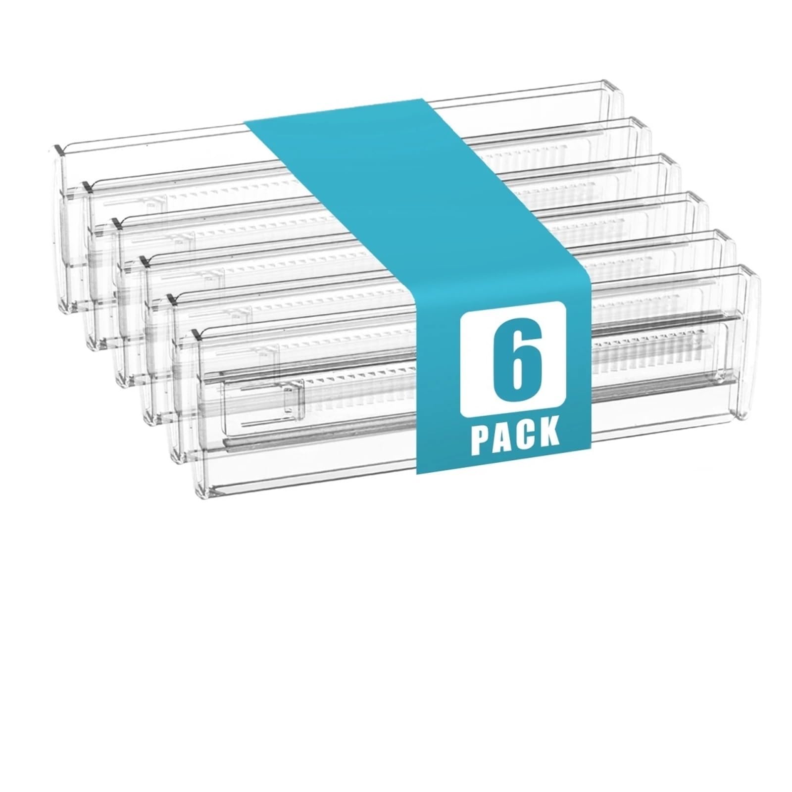 CIGPKLO Drawer Dividers 6/8/10/12-Pack Adjustable Drawer Organizers, Clear Expandable Dresser For Storing Clothes Kitchen Utensils