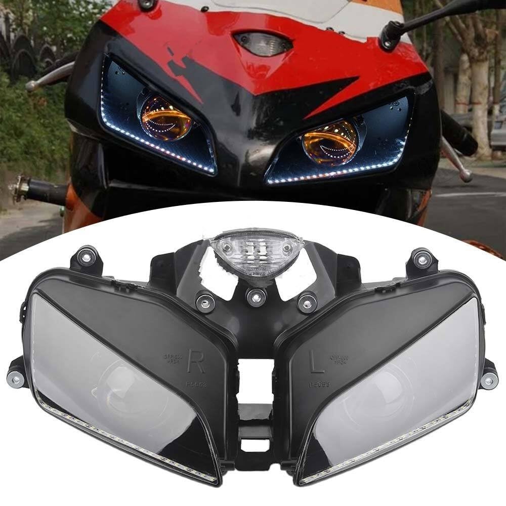Dirt Bike Reflektor Pasuje do Honda CBR600RR / F5 2003 2004 2005 2006 przedni reflektor motocyklowy w pełni zmontowany bursztynowe światło reflektor Led