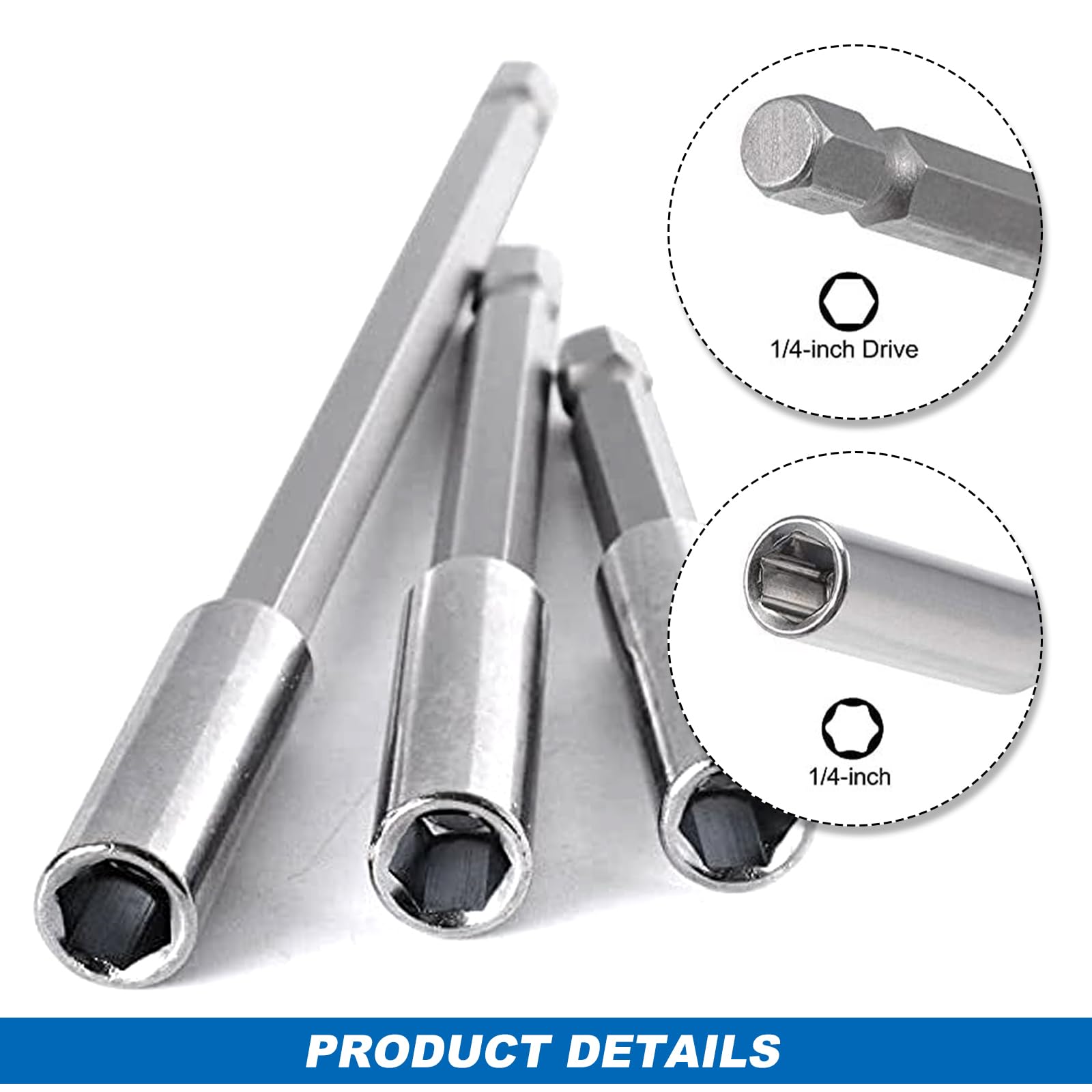 Magnetic Drill Bit Extension Holder, 60mm 75mm 100mm 150mm Magnetic Screwdriver Bits Holder with 1/4" Hex Shank for Screwdriver Drill - Image 3