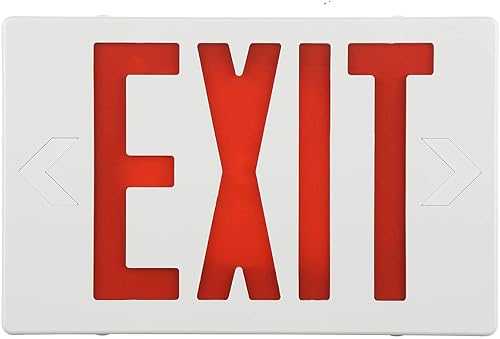 Paquete de 6 luces LED de salida de letras rojas con luces de emergencia, certificación UL, doble cara, dos luces LED de salida de emergencia con