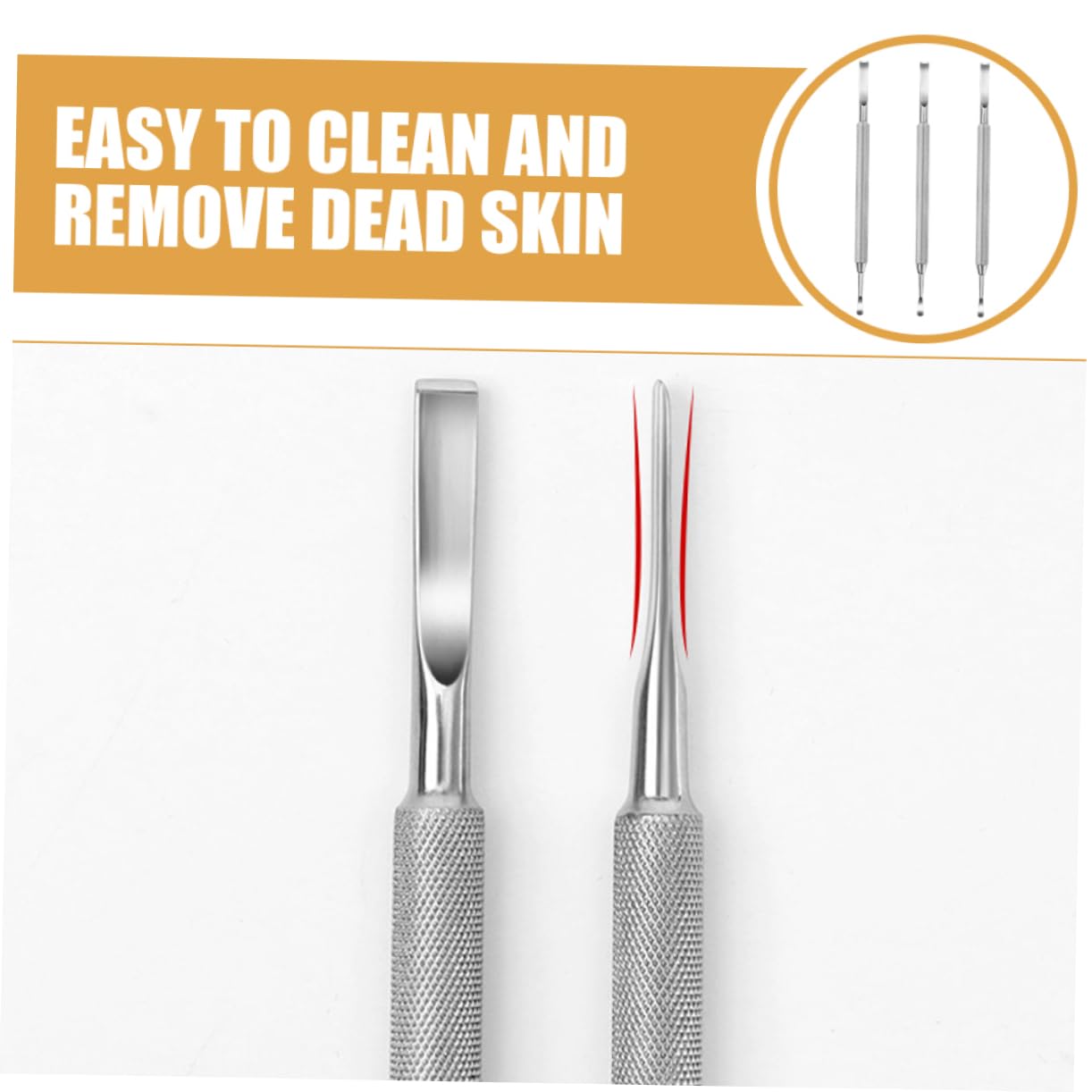 FOMIYES Nail Polish Clean up Tool Set Dual-ended Cuticle Clippers Pusher Flat Head for Gently Removing Cuticles