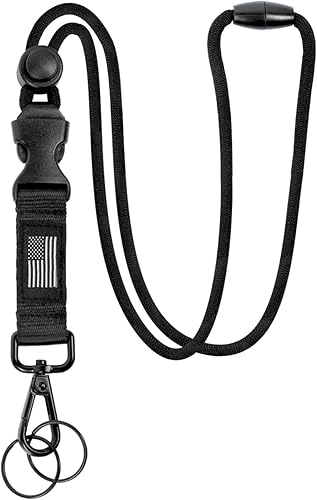 DAYGOS Cordones separables para tarjetas de identificación, cordón desmontable de seguridad con bandera de Estados Unidos, correa ajustable para el