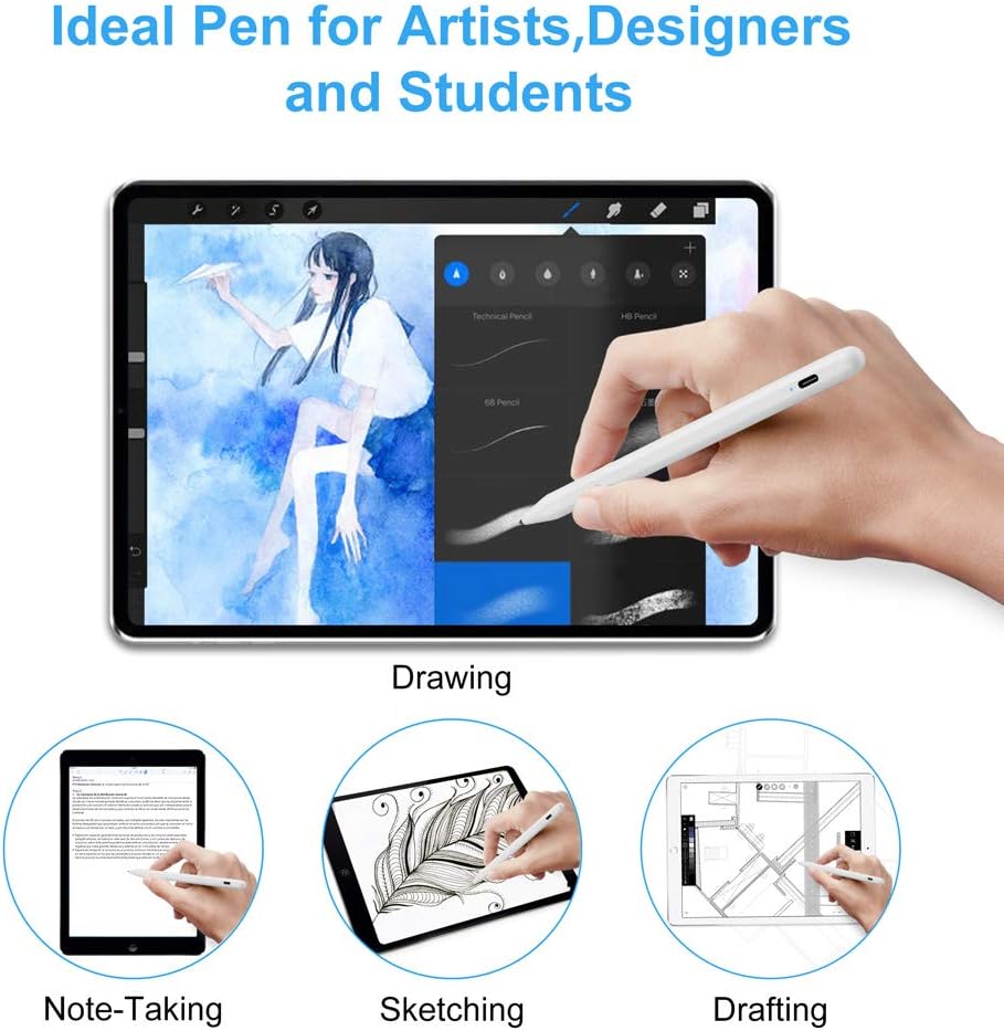 Stylus Pen for iPad with Palm Rejection, FOJOJO Active Pencil Compatible with (2018-2020) Apple iPad 8th/7th/6th Gen, iPad Air 4th/3rd Gen, iPad Pro 11 & 12.9 inch, iPad Mini 5th Gen : Electronics