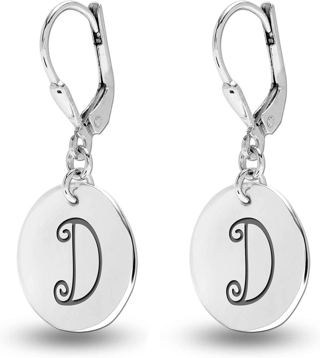 LeCalla Personalized Customized Engraved Name Jewelry Earrings for Women Teen