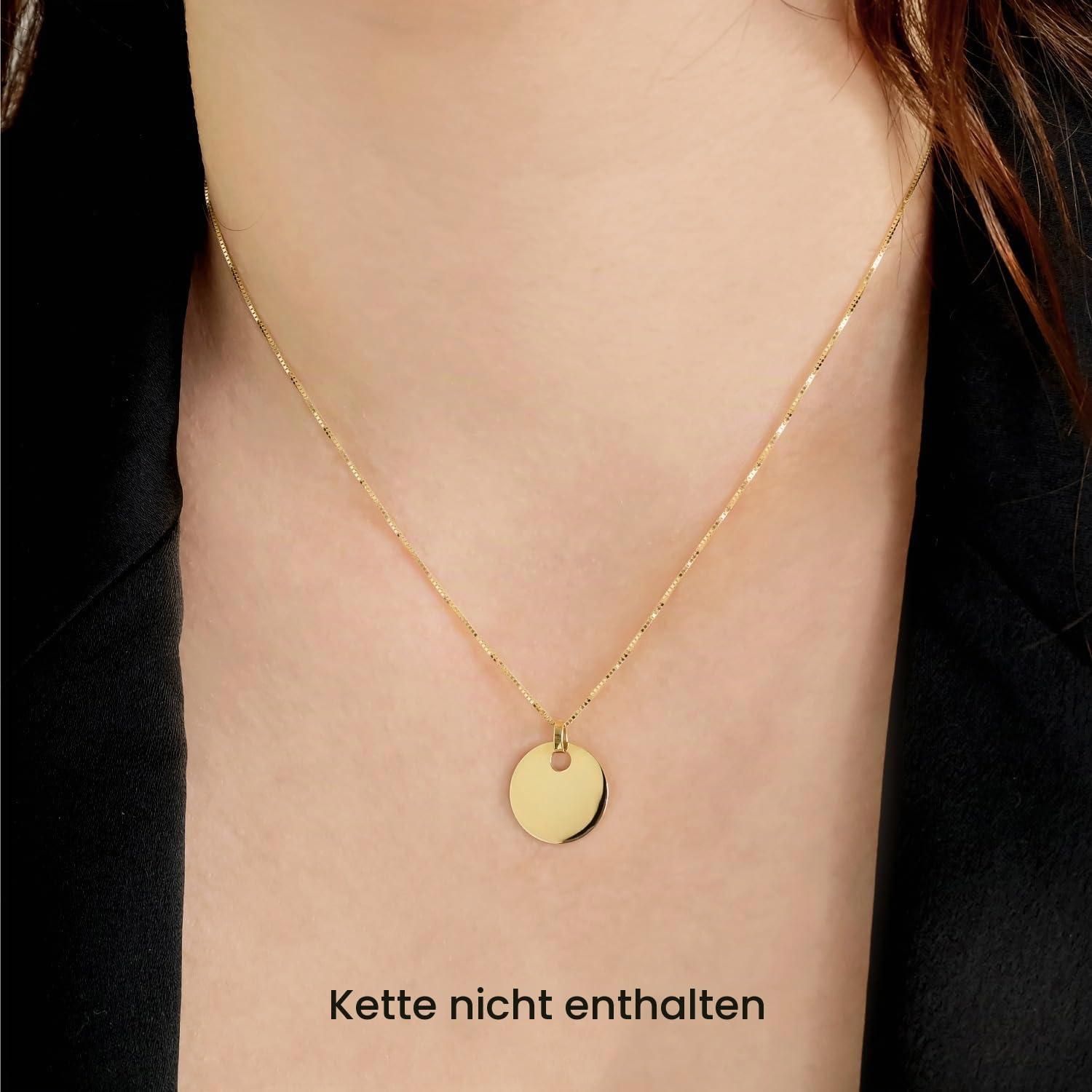 forme di Lucchetta - 14 Karat Gold runden Anhänger Gravurplatte, 16mm Medaille, Echtes Gold Charm für Mädchen Kind ideal für Armbänder und Ketten (bis zu 4mm) | 16mm Medaille, Echtes Gold Charm für Mädchen Kind ideal für Armbänder und Ketten (bis zu 4mm)