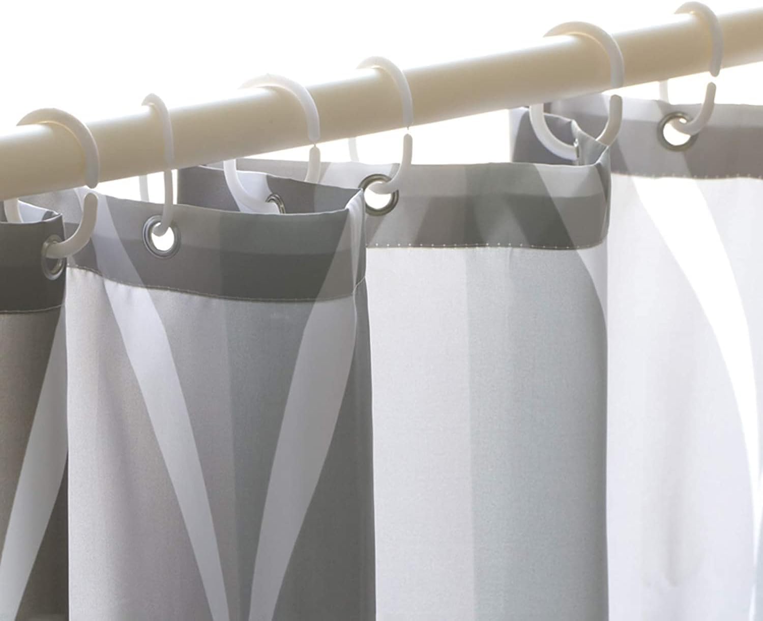GONOVE Shower Curtain for Bathroom 200 x 200 cm Anti-Mould Mildew Resistant Waterproof Polyester Fabric Geometric Shower Curtain Liner Long Bath Curtain with Hooks, Washable and Weighted Hem in use